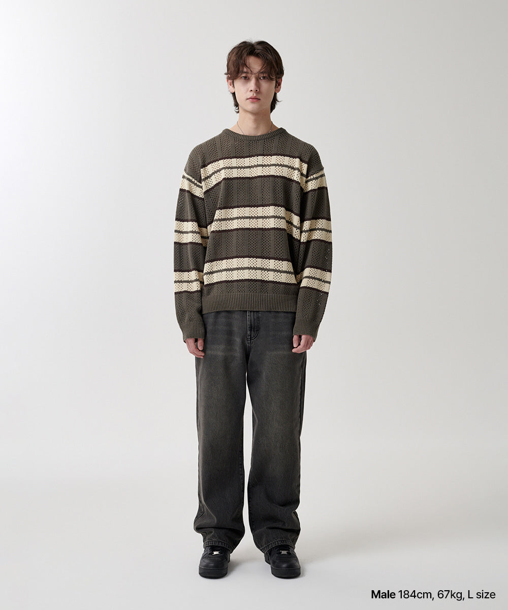 Mahagrid Mesh Stripe Knit