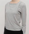 Marithé François Girbaud Women's Layered Jersey Long Sleeve Light Heather Gray