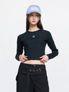 MLB Women's Basic Slim Ribbed Crop Long Sleeve T-Shirts