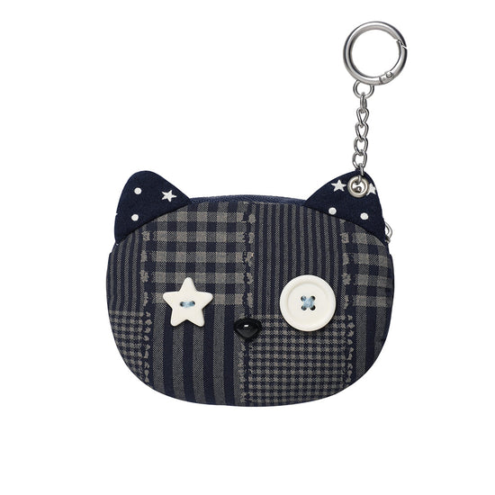 Cavish Cat Check Pouch Keyring [Navy]