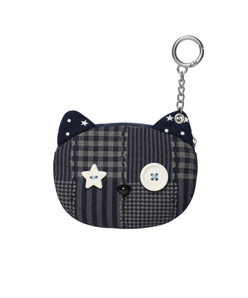 Cavish Cat Check Pouch Keyring [Navy]