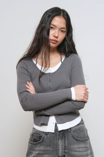 General Idea WOMAN Strap Layered Cardigan