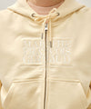 Marithé François Girbaud W CLASSIC LOGO CROP HOODIE ZIPUP butter