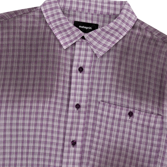 Mahagrid SPRAY DYEING CHECK CROP SHIRT