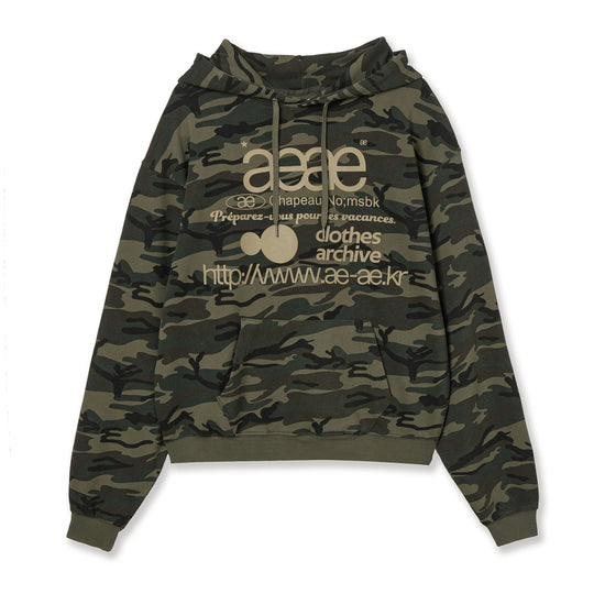 AEAE Web Logo Loose Hoodie Camo