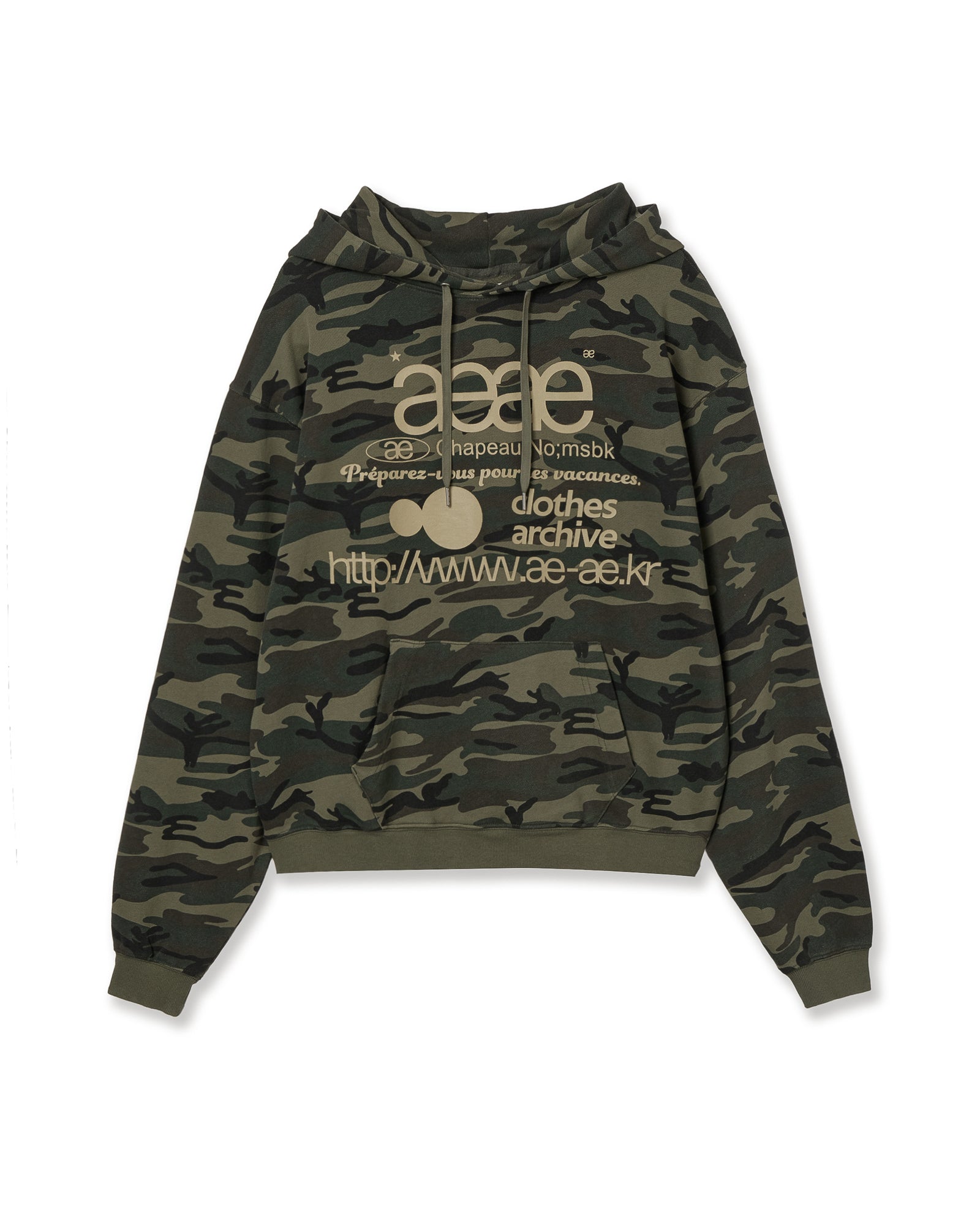 AEAE Web Logo Loose Hoodie Camo