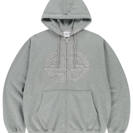 Mahagrid ECLIPSE RAW CUT ZIP UP HOODIE