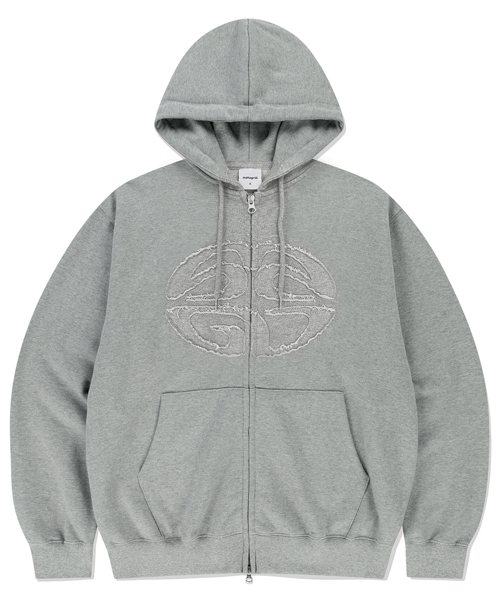 Mahagrid ECLIPSE RAW CUT ZIP UP HOODIE