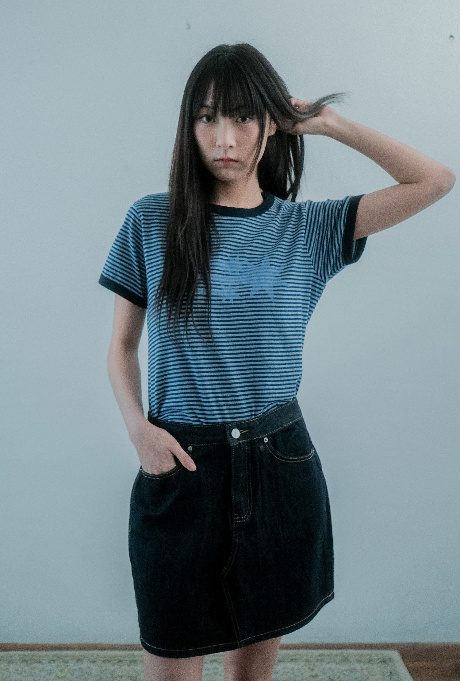 Nice Ghost Club Stripe Rush 3Star Ringer Crop Tee