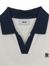 MLB Women's Basic Open Collar Slim Fit Polo T-Shirts