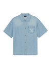 MLB Basic Small Logo Summer Tencel Short Sleeve Denim Shirt