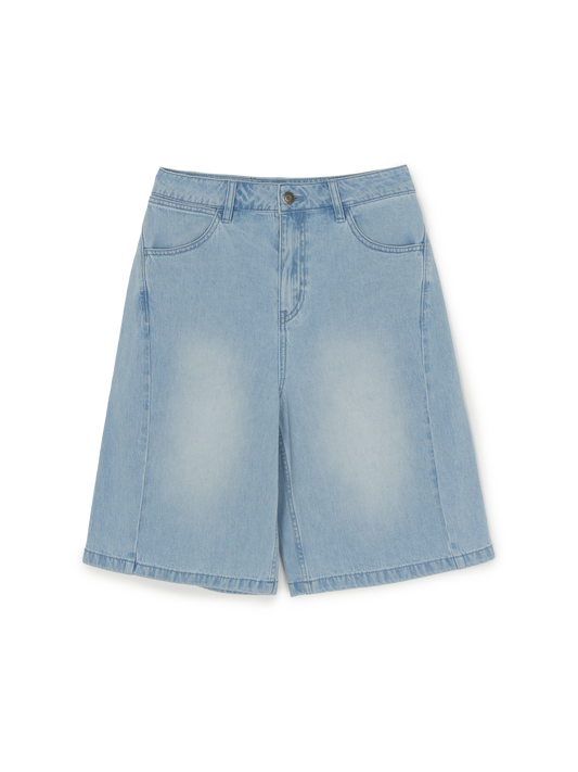 MLB Women's Basic Small Logo 9in Curved Denim Shorts