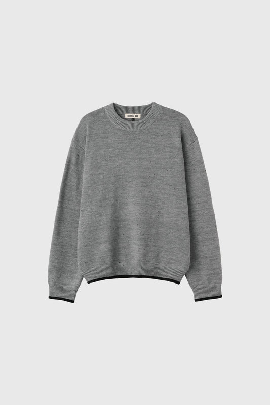 General Idea MAN Neps Crew Neck Pullover [GREY]