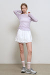 General Idea WOMAN Sheer Shirring Layered Banding Skirt