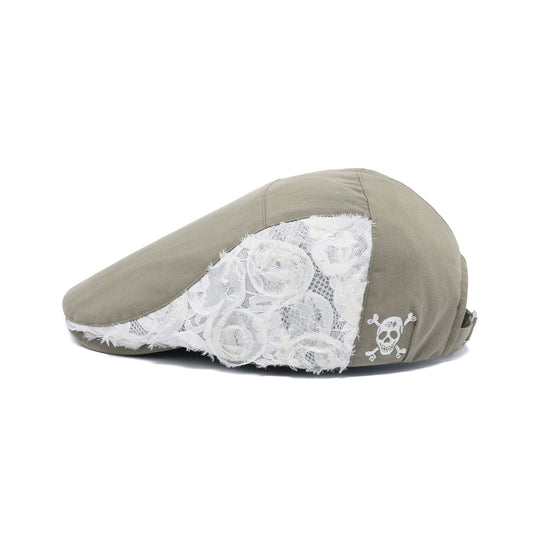 Nice Ghost Club Flower Lace Skull Hunting Cap