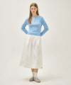 Marithé François Girbaud Women's Crochet Half Button Knit in Sky Blue