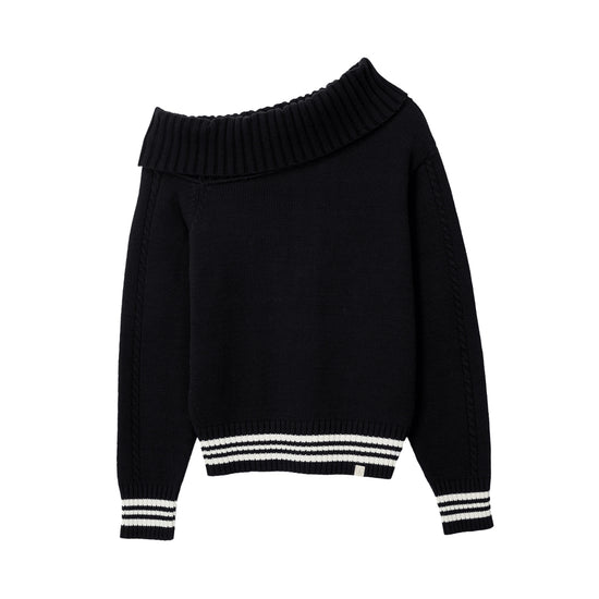 Bitter Cells Sally Unbalanced Off Shoulder Knit