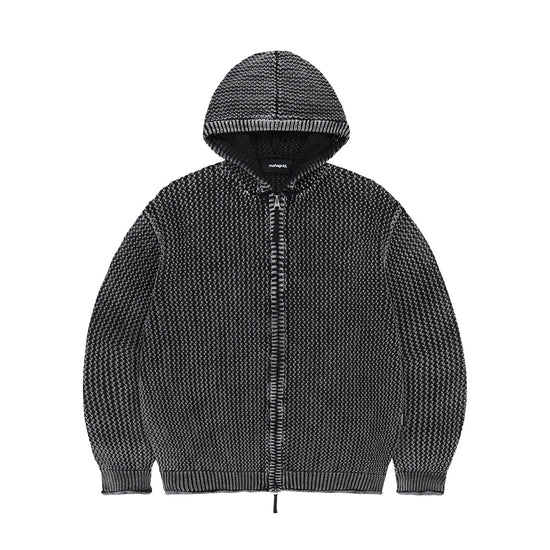 Mahagrid Pigment Mesh Zip Up Knit