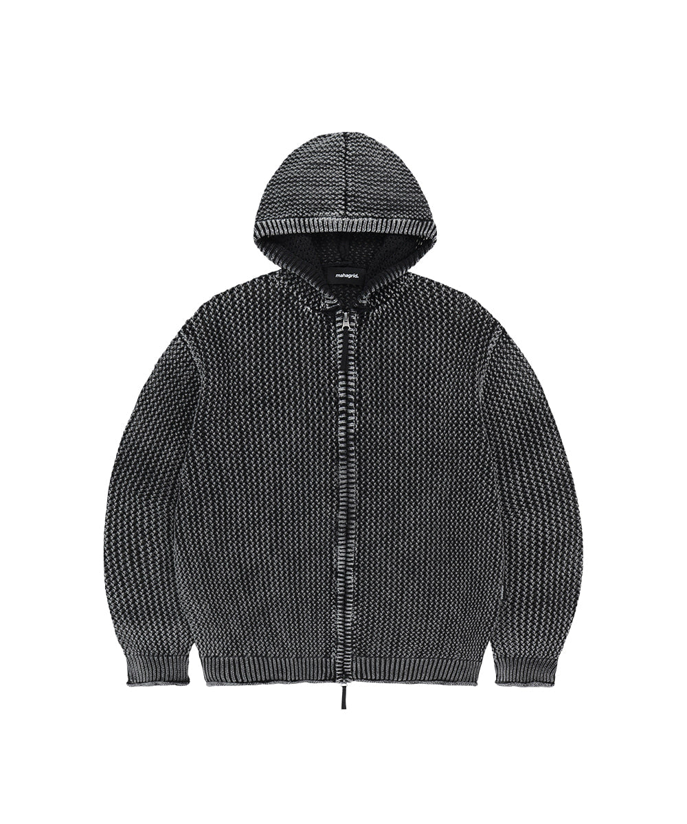 Mahagrid Pigment Mesh Zip Up Knit