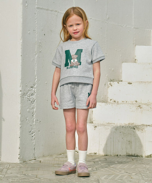 Marithé François Girbaud ENFANT M LOGO SWEAT SHORTS Heather Gray