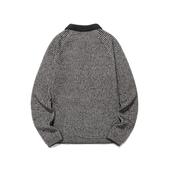 Nice Ghost Club Stripe Collar Long Sleeve Knit Tee