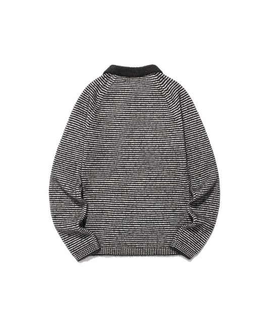 Nice Ghost Club Stripe Collar Long Sleeve Knit Tee