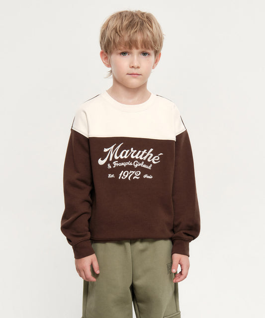 Marithé François Girbaud Kids Color Block Sweatshirt Brown
