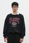 General Idea UNISEX Classic Appliqué Oversized Crewneck Sweatshirt [BLACK]