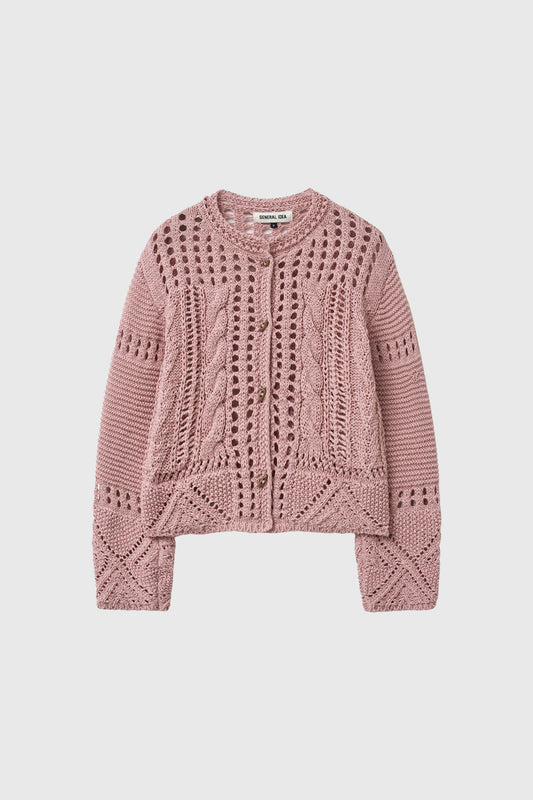 General Idea WOMAN Cable Crochet Cardigan