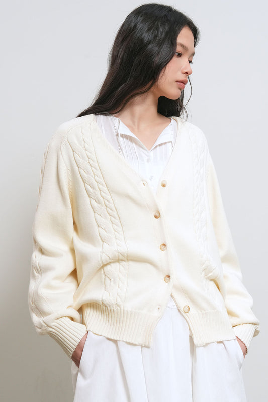 General Idea WOMAN Cotton Blend Saddle Shoulder Cardigan