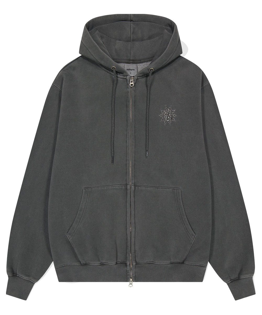 Mahagrid SUN LOGO PIGMENT ZIP UP HOODIE