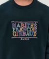 Marithé François Girbaud Kids Doodle Classic Logo Sweatshirt in Brushed Dark Green