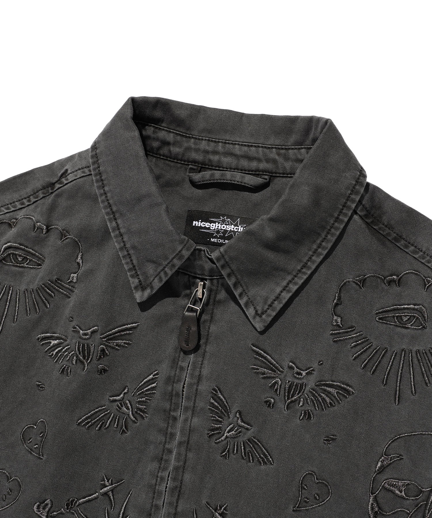 Nice Ghost Club Tattoo Harrington Dyed Jacket [Black]