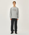 Marithé François Girbaud DOODLE CLASSIC LOGO LONG SLEEVE TEE HEATHER GRAY