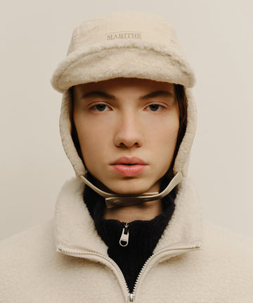 Marithé François Girbaud Marithé Sport Reversible Earflap Cap Ivory