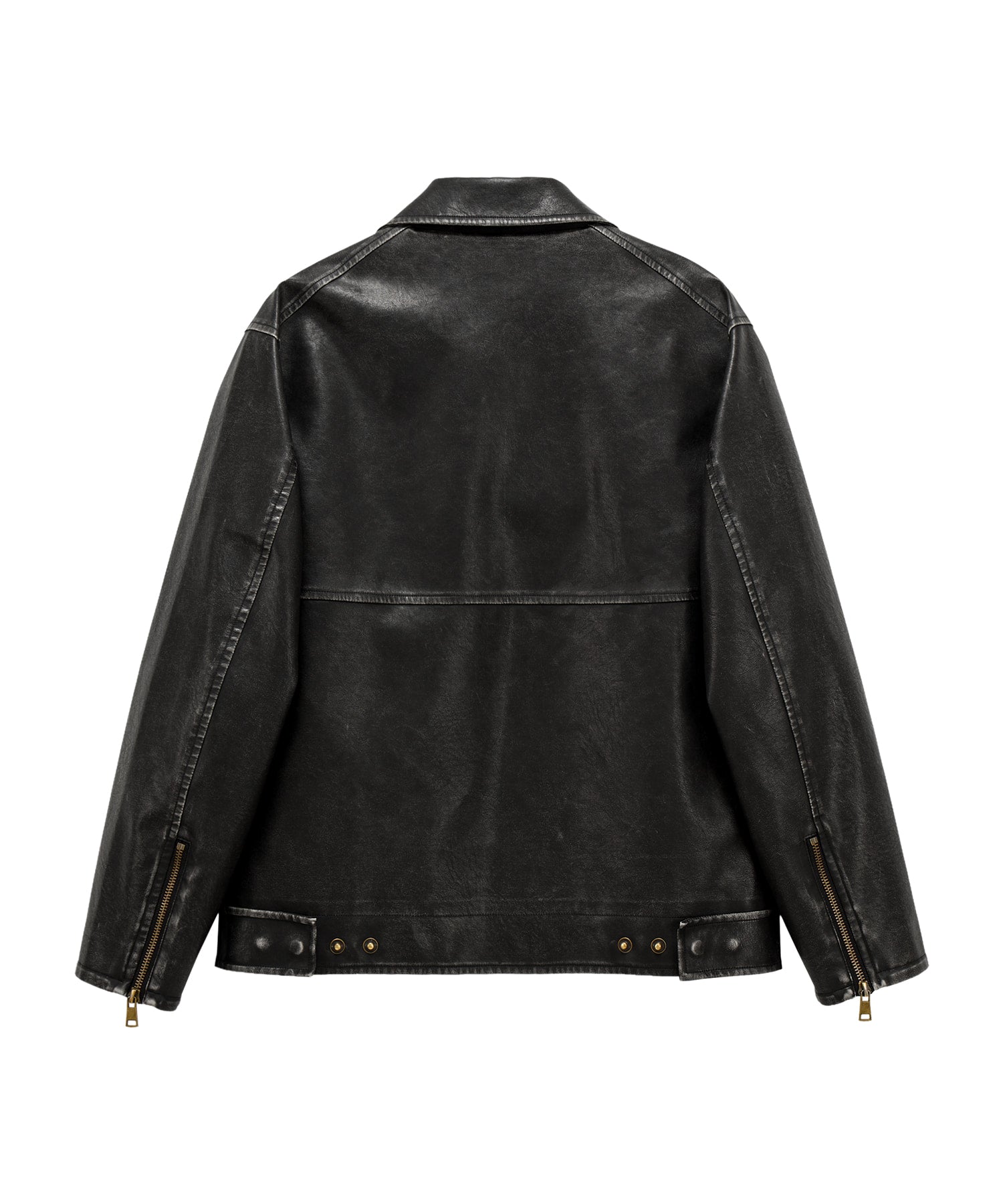 Bitter Cells Vintage Washing Leather Jacket - Black