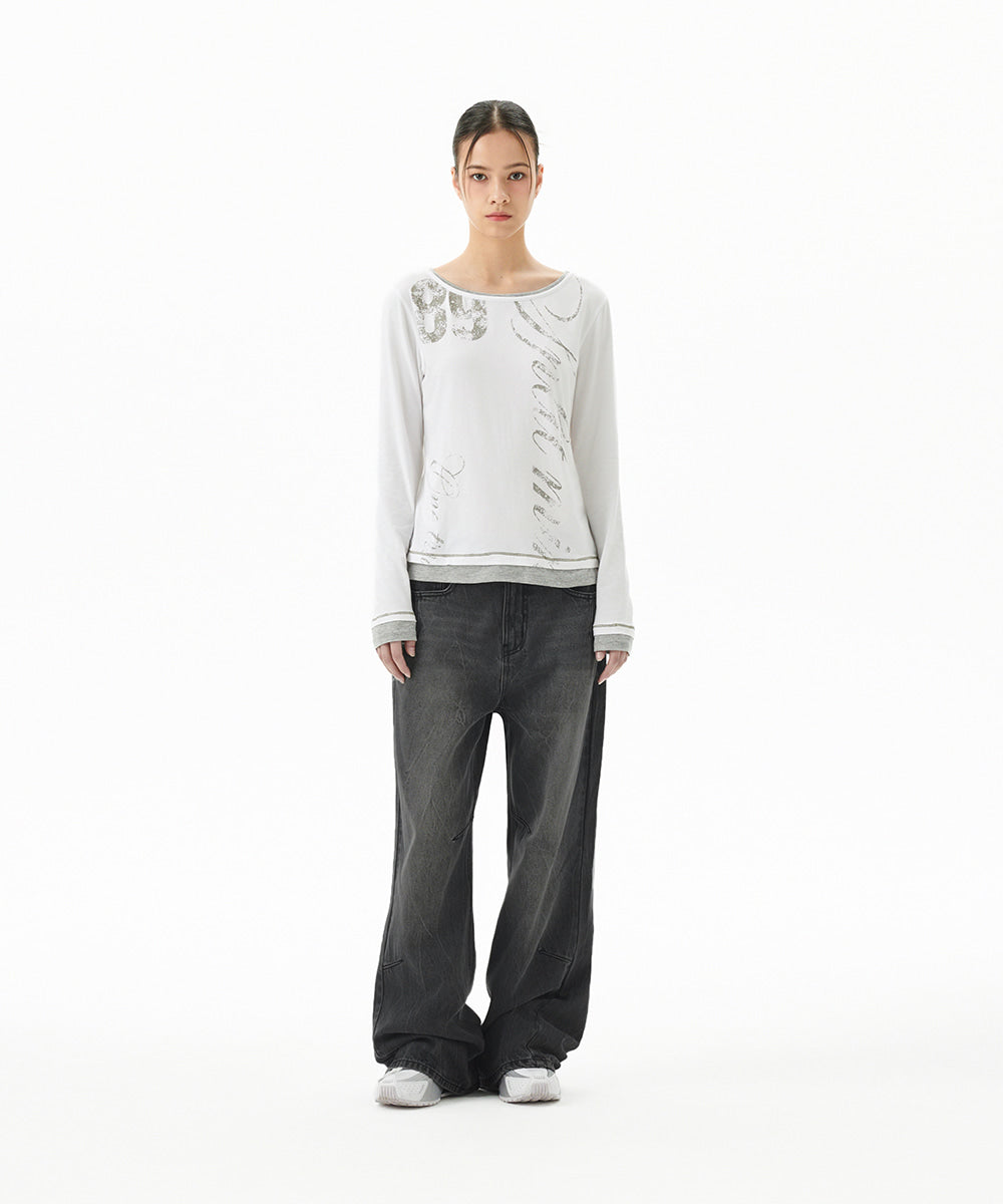 Mahagrid Washed Dart Denim Pant [Black]
