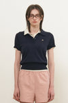 General Idea WOMAN Airy Essential Collar Half Knit