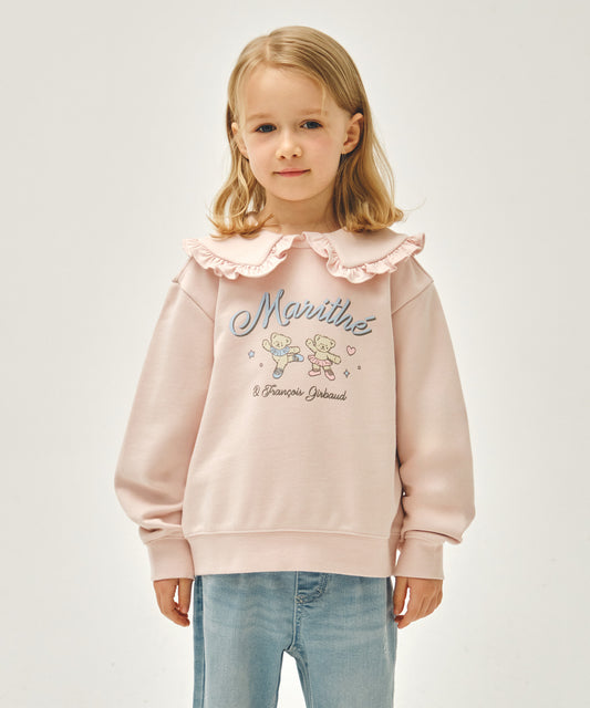 Marithé François Girbaud Kids W Frill Collar Sweatshirt Pink