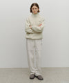 Marithé François Girbaud Classic Logo Half Neck Fleece Sweatshirt Ivory