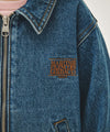 Marithé François Girbaud Kids Classic Logo Denim Zip-Up Jacket Dark Blue