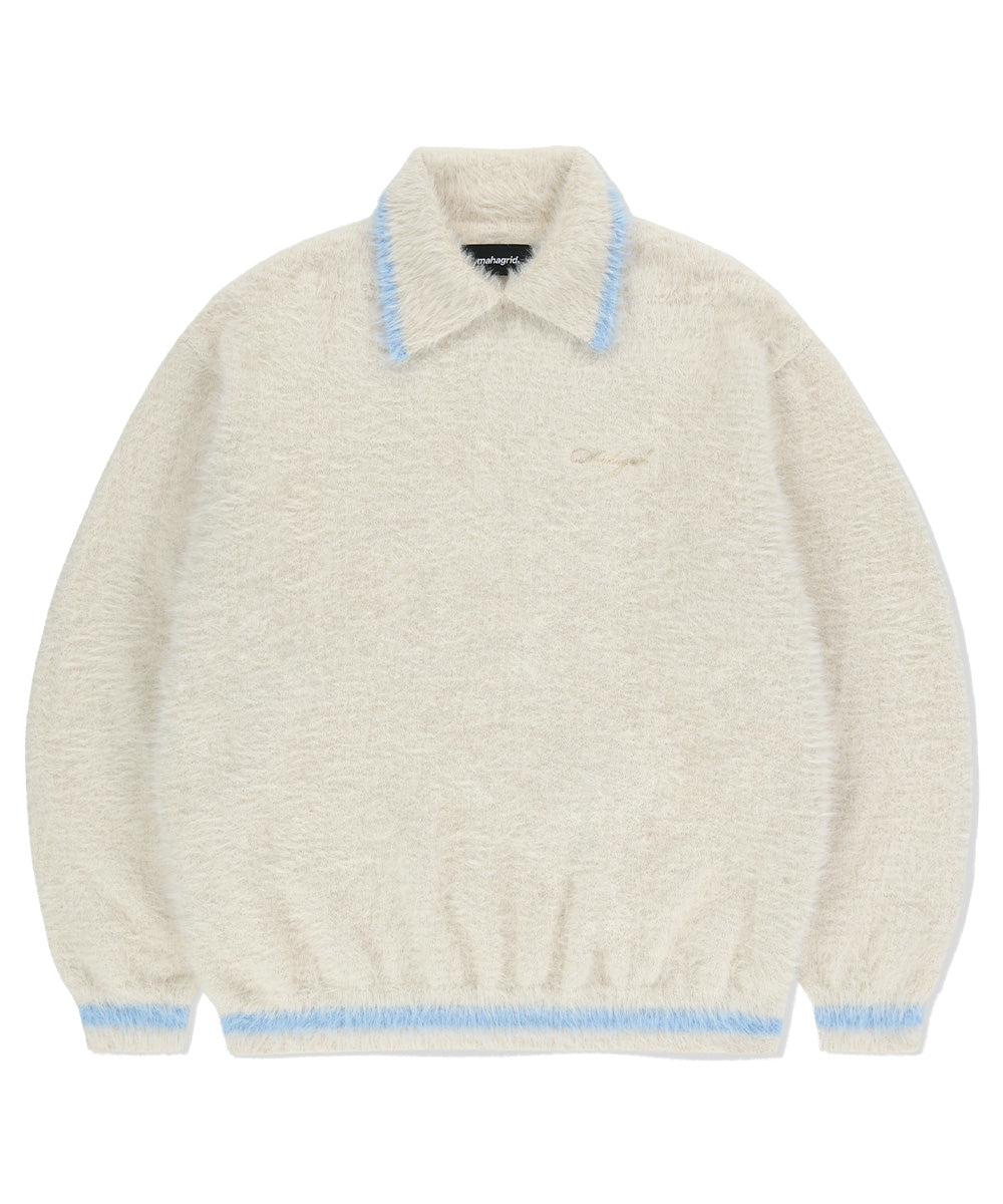 Mahagrid Hairy Collar Knit