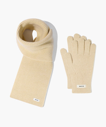 Marithé François Girbaud Regular Logo Muffler & Glove