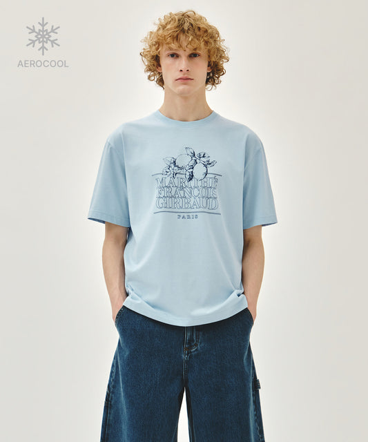Marithé François Girbaud AEROCOOL LEMON CLASSIC LOGO TEE ice blue