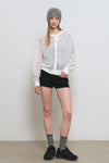 General Idea WOMAN Polka Dot Sheer Cardigan [WHITE]