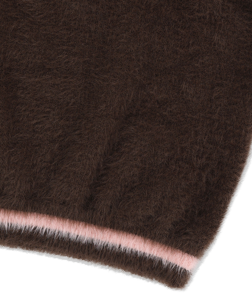 Mahagrid Hairy Collar Knit