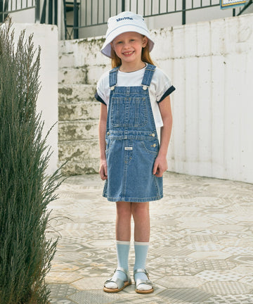 Marithé François Girbaud Enfant Overall Denim Skirt Blue