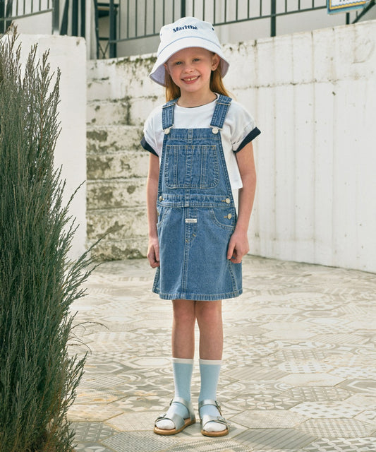 Marithé François Girbaud Enfant Overall Denim Skirt Blue