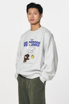 General Idea UNISEX Puppy Overfit Brushed Sweatshirt [White Melange]