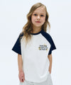 Marithé François Girbaud Kids Oversized Fit Raglan Logo Tee Navy